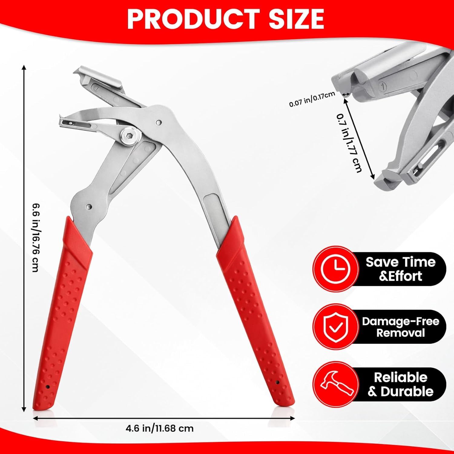 Car Clip Pliers, Panel Clip Removal Tool, Professional Auto Clip Removal Pliers for Automotive Plastic Fasteners, Push Pin & Door Trim, Damage-Free Interior & Exterior Disassembly Tool
