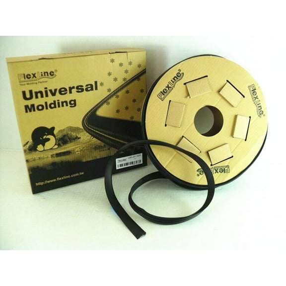 Flexline Windshield Auto Glass Universal Molding Flexible Trim Rubber 24mm 75ft UM2513BR