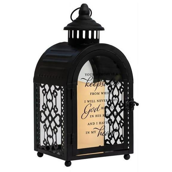 Elanze Designs Have You In My Heart Black 11 x 5.5 Inch Metal and Glass Candle Lantern