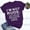 Purple, variant on Babysbule Womens Summer Top Unisex Funny Printed Pattern Casual Fashion Round Neck Short Sleeve Tops