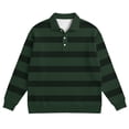thumbnail image 2 of Ceisia Men's Vintage Waffle Knit Polo Sweater | Loose Drop-Shoulder Color Block Striped Long Sleeve Pullover Gifts, 2 of 5