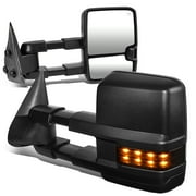 DNA Motoring TWM-015-T888-BK-SM For 2003 to 2006 Chevy / GMC Silverado / Sierra Powered Tow Mirrors LED Turn Signal Lights