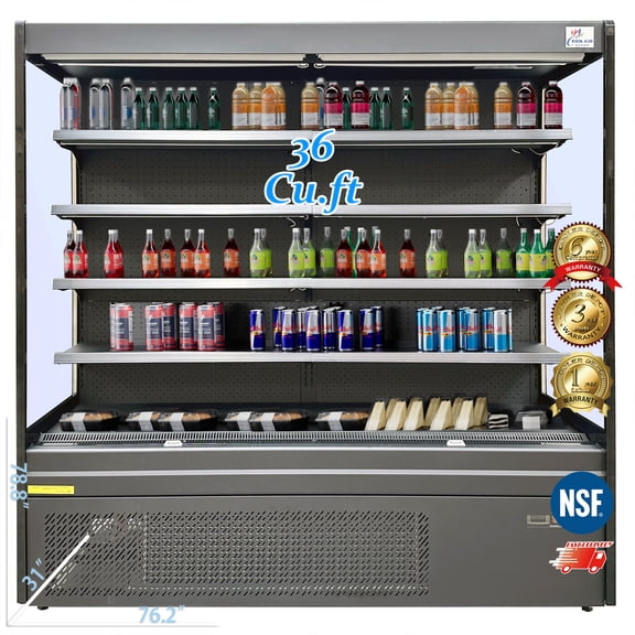 Cooler Depot 77" Open Air Merchandiser, 36 cu ft Refrigerator