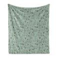 thumbnail image 1 of Cattle Soft Flannel Fleece Blanket, Pattern with Domestic Animals Sketchy Silhouettes Farming Themed Print, Cozy Plush for Indoor and Outdoor Use, 50" x 60", Brown and Almond Green, by Ambesonne, 1 of 6