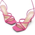 thumbnail image 4 of DREAM PAIRS Heels for Women Strappy High Stiletto Lace Up Heeled Sandals Square Open Toe Heels for Prom Party Dating, 4 of 5
