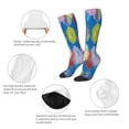 thumbnail image 3 of Vsdgher Colorful floral Knee Socks, High Socks Long Stretchy Sock Women Knee High Stocking, Long Socks for Women, 3 of 6