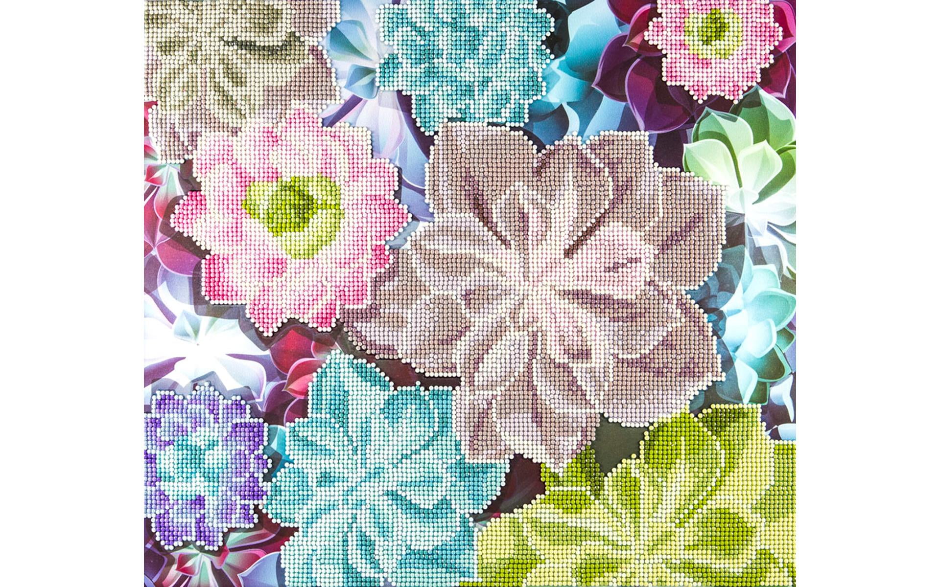 Diamond Art Kit 14x16" Advanced Succulents - Walmart.com