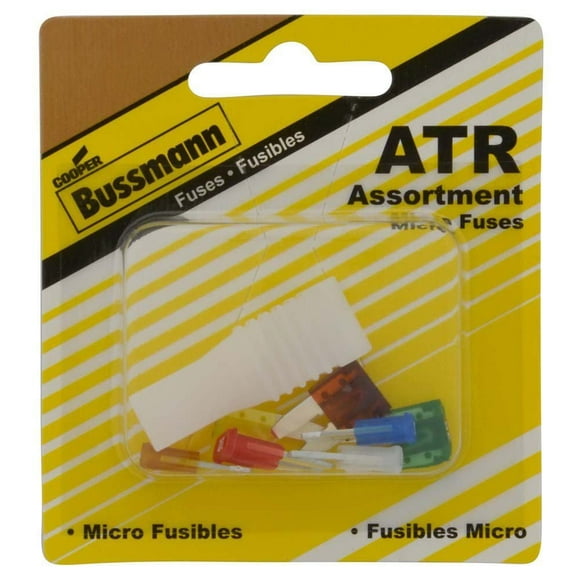 Trousse de fusibles de rechange Cooper Bussmann BP ATR-A7-RPP avec extracteur Comprend des mini fusibles ATR à deux lames; 7 par carte