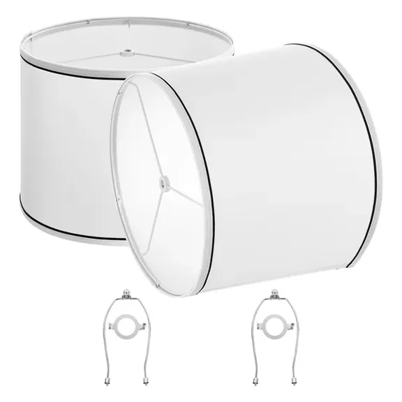White Lampshade 2 Pack 11x13x10 Inches with Harp and Spider Fitter