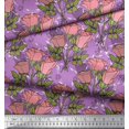 thumbnail image 2 of Soimoi Tissu en Rayonne Feuilles & Roses Imprimé 1 Yard 42 Pouces de Large, 2 of 3