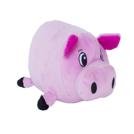 Fleece Squeaky Toy - Fattiez Round Squeaky Plush Dog Toy by Outward Hound, Small, Pig