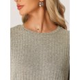 thumbnail image 4 of DARING DIVA Women's 2-Piece Knit Soft Tracksuit Short Sleeve Sweatshirt Set XS Khaki, 4 of 6