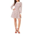 thumbnail image 5 of MODA NOVA Juniors Peter Pan Collar Long Sleeves Above Knee A Line Dress, 5 of 7