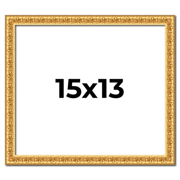 15x13 Frame Gold Real Wood Picture Frame Width 1 inches | Interior Frame Depth 0.5 inches | Edwina