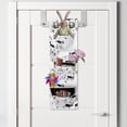 thumbnail image 2 of Prehistoric Art Hanging Pocket Organizer, Monochrome Motifs of Reindeer Fish Warriors Pattern, Printed Polyester Storage Bag with Pockets, 9" x 27", Charcoal Grey and White, 2 of 2