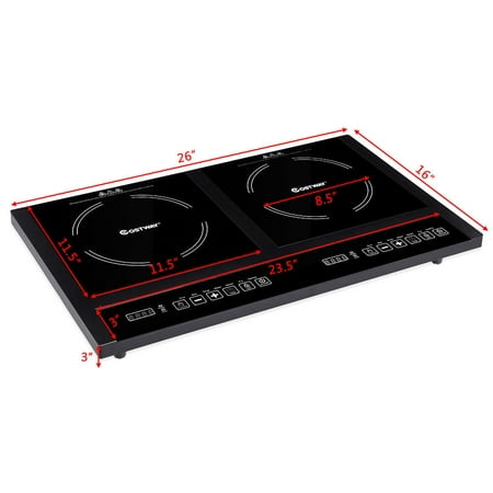 1800w Portable Electric Dual Induction Cooker Cooktop Countertop