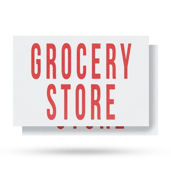 Grocery Store Vinyl Decal 2 Pack of 18 Inch x 24 Inch Weatherproof Heavy-Duty Adhesive Backing | Fresh Produce, Household Essentials, Clear Signage | Made in USA