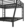 thumbnail image 5 of Metal Queen over King Bunk Bed with Ladders and Guardrails, Storage Bed Frame for Bedroom, No Box Spring Needed, Noise Free, Black, 5 of 9