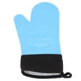 thumbnail image 1 of Silicone Oven Mitts, Kitchen Oven Gloves Long Heat Insulation 2 Fingers With Loop For Plates For Moving Blue, 1 of 8