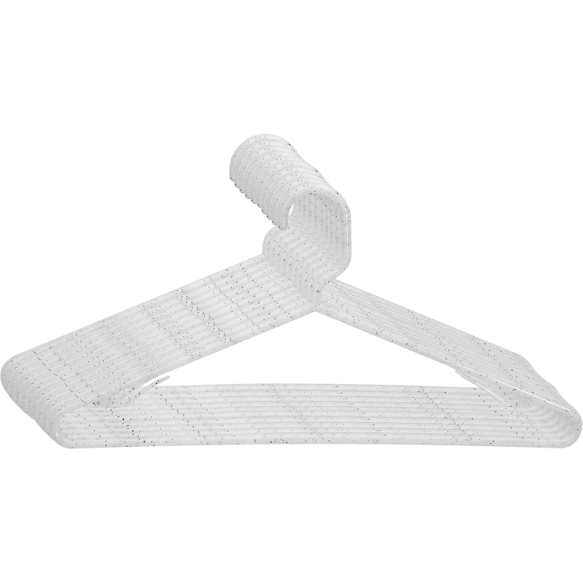 Simplify Granite Look Design Plastic Clothes Hangers, White, 10 Count - image 4 of 4