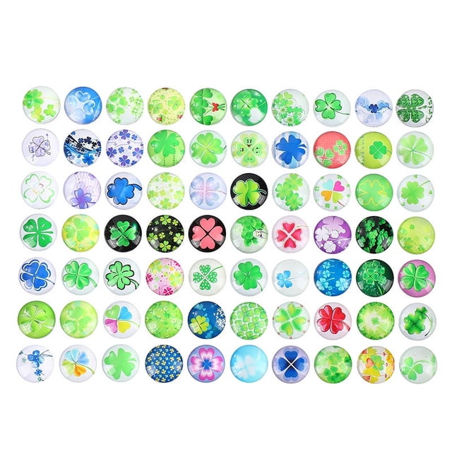 Parche de vidrio con forma de trébol de cuatro hojas, llavero con gemas de cristal, patrón de pegatina decorativa de vidrio, 100 piezas