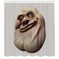 thumbnail image 3 of Ambesonne Humor Shower Curtain, Awkward Meme Ugly Face, 69"Wx84"L, Pearl and Tan, 3 of 3