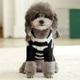 thumbnail image 4 of Deago Dog Cat Stripe Sweater with Hoodie for Christmas Sweatshirt Winter Pet Clothes Xmas Puppy Outfits (Black, S), 4 of 7
