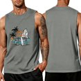 thumbnail image 2 of Uwinwear Mens Sleeveless Tank Tops Graphic Crew Neck Casual Sleeveless Shirts Summer Beach Palm Tree Printed Vintage Hawaiian Vest,Gray,M, 2 of 4