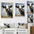 thumbnail image 4 of Designart "Minimalist Black And White Cow II" Animals Cow Floater Framed Canvas Art Print, 4 of 5