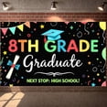 thumbnail image 3 of Black and White Next Stop High School Banner Hand-drawn Graduation Display Chalkboard Design Graduation Cap School Backdrop for Graduation Party High School Transition School Event, 3 of 9