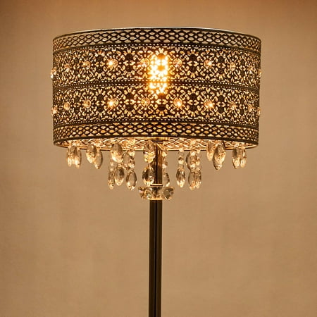 160cm Bohemian Standing Lamp W Crystal, Standing Chandelier Floor Lamp
