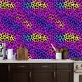 thumbnail image 2 of Neon Peel and Stick Wallpaper Vibrant Leopard Print Neon Colors Pink Blue Yellow Wall Mural 17.7in x 9.8ft Self Adhesive Removable Wall Paper Renter Friendly Wallpaper for Nursery Bedroom Cabinets, 2 of 8