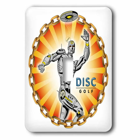 3dRose Robot Thrower 2 a mechanical robot throws frisbee playing disc golf - Single Toggle Switch (Best Way To Throw A Frisbee Golf Disc)