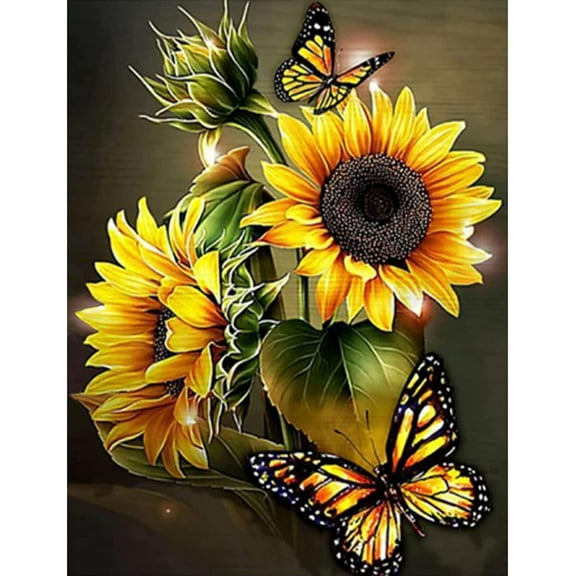DIY 5D Diamond Painting Kit (For Adults) Diamond Painting "Yellow Butterfly" - Full Diamond Crystal Rhinestone Embroidery Craft Kit, Can Be Used As Gift, Wall Decoration