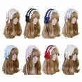 thumbnail image 3 of Lolita Ruffled Headband Sweet Star Embroidery Lace Ribbon Bow Hairband with Hairpins Anime Maid Cosplay Headdress, 3 of 9