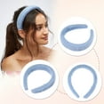 thumbnail image 3 of Unique Bargains Fluffy Fuzzy Headband Solid Color Hair Band Plush Headband Soft Fuzzy Hair Hoop Fashion Accessory Blue, 3 of 7