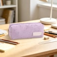 thumbnail image 6 of Star Print Patten Pencil Case,Simple Lightweight Zipper Pen Bag with Label for Home Office Daily Use, 6 of 6