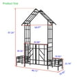 thumbnail image 5 of Gzxs 97"H Metal Garden Arch with Gate and Side Planters, Outdoor Rose Arbor Trellis for Climbing Plants, Powder-Coated Steel Archway for Garden, Patio, or Walkway (Black), 5 of 8