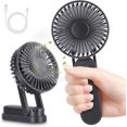 thumbnail image 1 of USB Fan, Mini Table Fan with Rechargeable 2500mAh Battery Quiet Portable Fan 3 Speed Adjustable USB Pocket Foldable Handle, 1 of 5