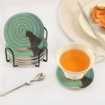 thumbnail image 5 of 6 Coil Coasters 3.94x3.94x0.24 Inch Water Coasters Drink Coasters with Cup Holders Absorbent Coasters Heat Resistant for Bar Protection Black Cartoon Cat, 5 of 7