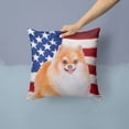 thumbnail image 2 of Carolines Treasures BB9716PW1414 Pomeranian 2 Patriotic Fabric Decorative Pillow  14Hx14W multicolor, 2 of 4