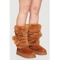 thumbnail image 2 of Women's Faux Fur Platform Boots with Pom Poms, 2 of 3