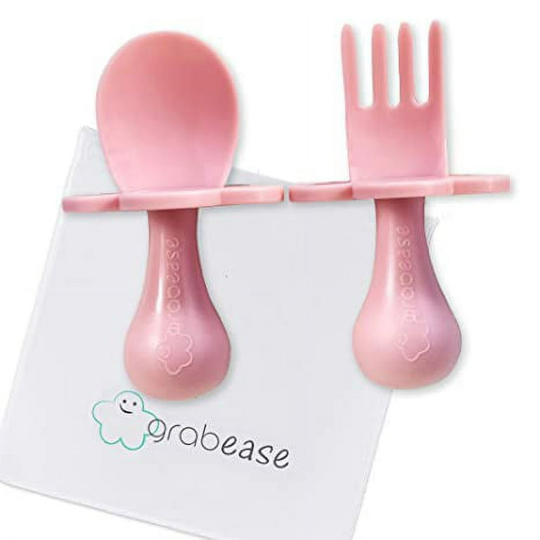 Baby Grasp Spoon Fork Set - Self-Feeding Looped Handle Spoon – TheToddly