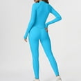 thumbnail image 5 of FNFYFH Women Long Sleeve Workout Jumpsuit Zip Up Romper Bottom Pants Bodysuit Bodycon One Piece Jumpsuits, 5 of 10