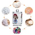 thumbnail image 6 of Yayeee 4 Pack Qtip Holder Bathroom Cotton Swab Canister with Lid Clear Dispenser Set, Gray Cute Dog Artist, 6 of 6