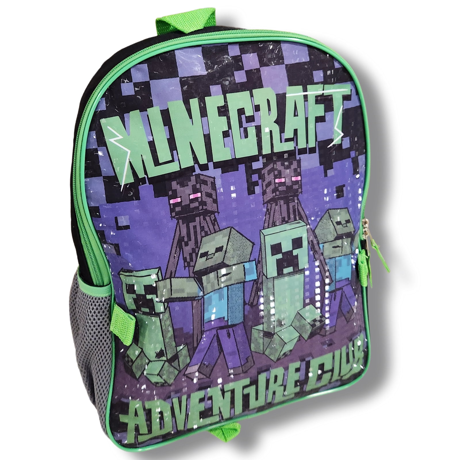 Minecraft "Adventure Club" Full Size 16 Inch Backpack with Detachable Lunch Box