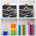 thumbnail image 6 of Yayeee 2 Pack Canvas Storage Basket with Handles for Shelves Fabric Bins Closet Organizer, Green Mountains, 6 of 8