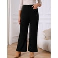 thumbnail image 2 of DARING DIVA Women's High Waisted Corduroy Wide Leg Pants with Pockets S Black, 2 of 7