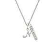 thumbnail image 2 of Delight Jewelry Silvertone Small Gelato Script Initial - N - Silvertone Balance Bar Charm Necklace, 23", 2 of 4