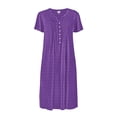 thumbnail image 6 of Aria Women’s Short Sleeve Split Neck Sweater Knit Nightgown, Sizes XS-5X, 6 of 6